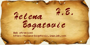 Helena Bogatović vizit kartica